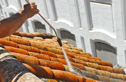 Démoussage de toiture à Sainte-Terre